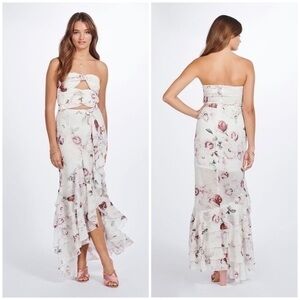 NWT We are Kindred Jemima white floral sweetheart strapless dress 4 ZZ4